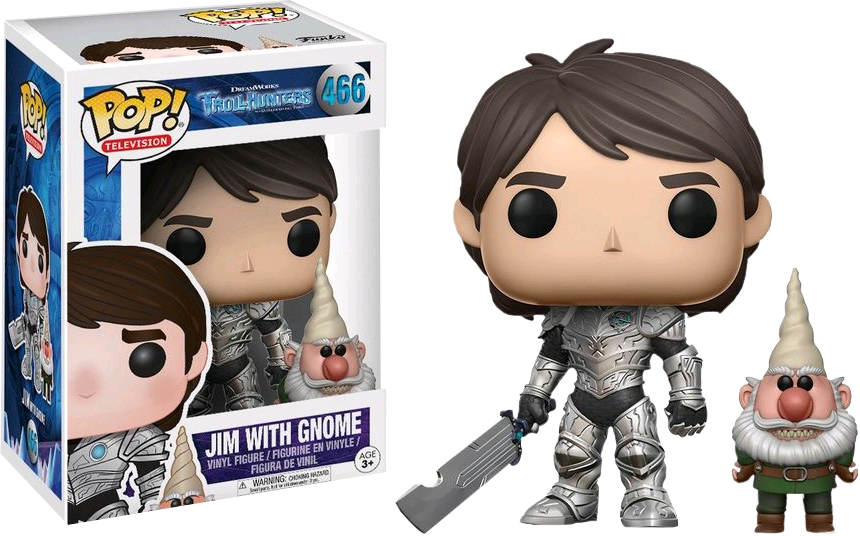 Funko Pop Trollhunters - Funko Pop Jim With Gnome (860x536), Png Download