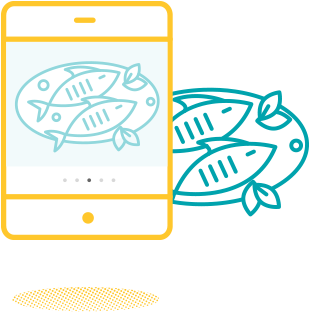 Icon Of Ipad Showing A Seafood Menu Item - Seafood (407x345), Png Download