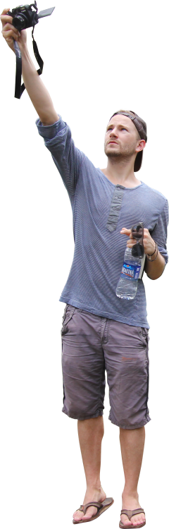 Taking A Photo Of Something Below - Person Taking Picture Png (240x750), Png Download