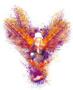 Colourful Grunge Angel - Illustration (674x518), Png Download