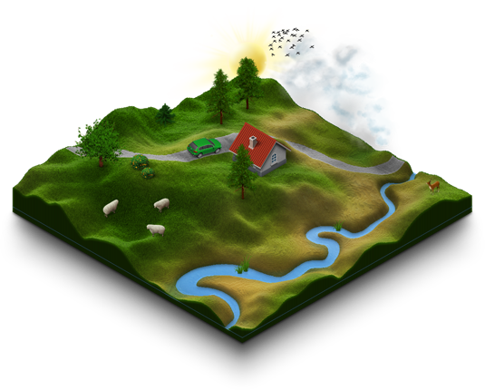 But You Can Also Easily Load Your Own Icons Into The - 3d Map Psd (535x430), Png Download