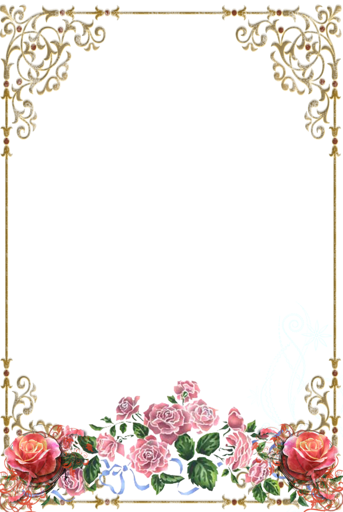 Famosos Molduras Simples Floridas Para Fotos - Designer Stencils Rose Spray Wall Stencil (671x1000), Png Download