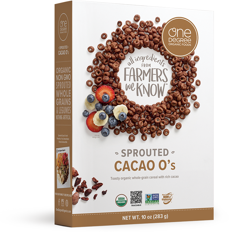 Sprouted Cacao O's - One Degree Cacao O's Cereal (760x770), Png Download