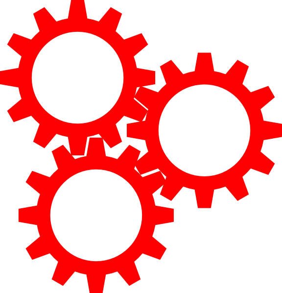 Gears Inter Lock Clip Art - Gear Clipart Transparent (576x598), Png Download