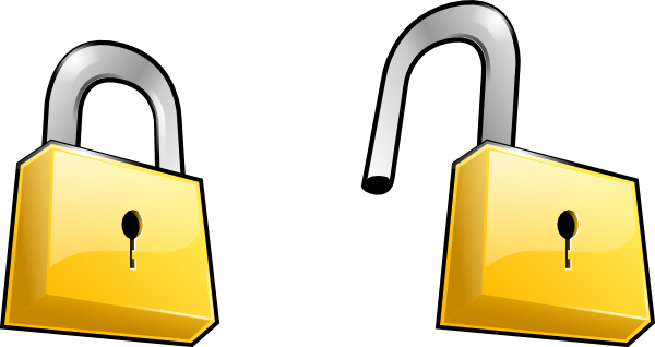 Locked - Door - Clipart - Lock Clip Art (600x318), Png Download