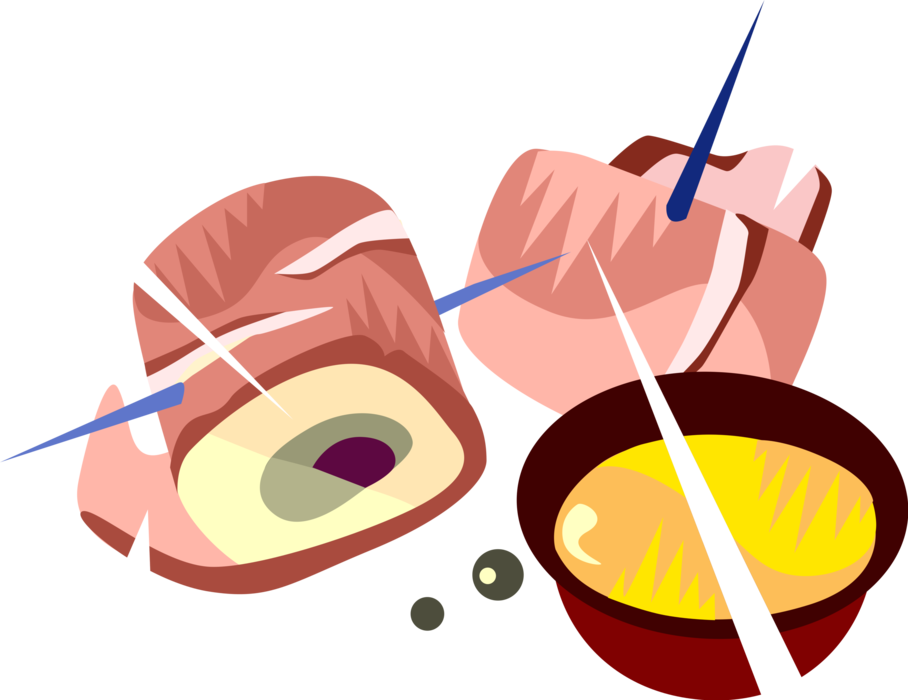 Vector Illustration Of Hors D'oeuvres Canapé Rolled (908x700), Png Download