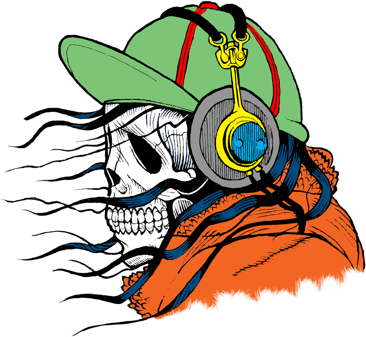 Skull-1313600 1280 - Dj Skull Png (1280x1177), Png Download