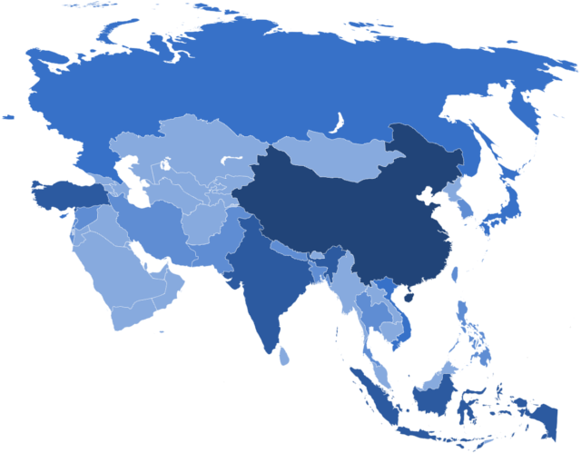 Asia Map Png Hd (640x522), Png Download