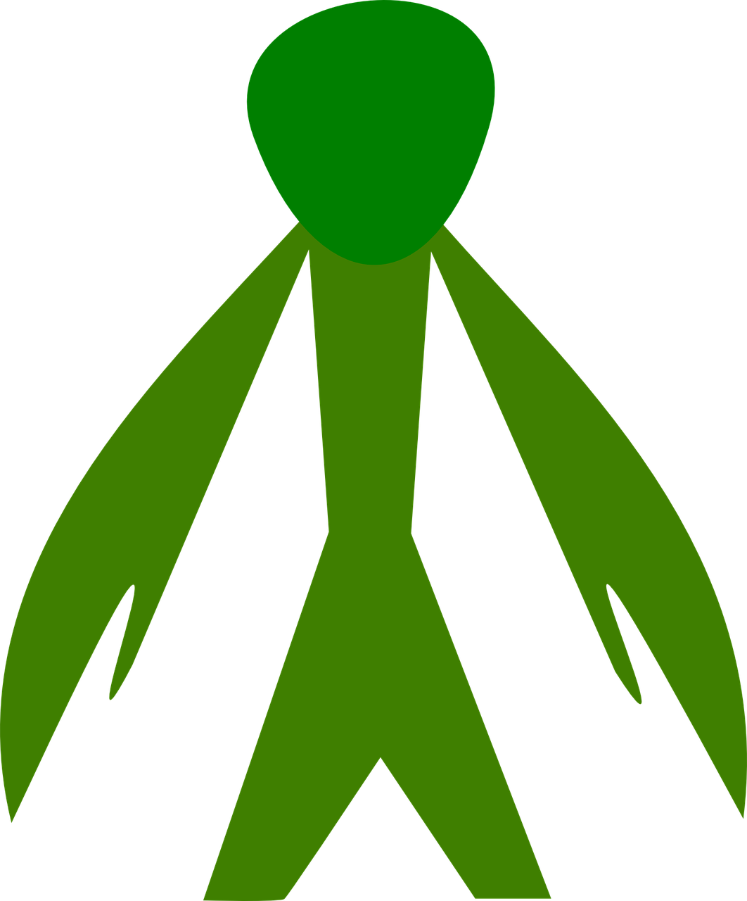 Green Alien Long Arms - Vector Graphics (1062x1280), Png Download