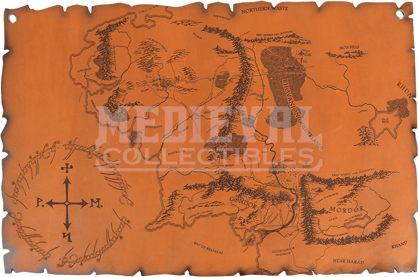 Line Map Middle Earth (850x850), Png Download