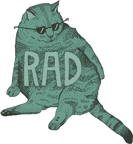 Rad Cat (458x500), Png Download