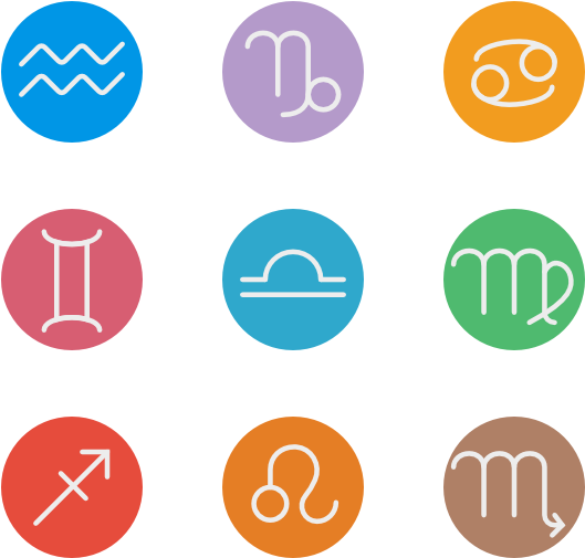 Zodiac Clipart Astro - Zodiac Icons Free (600x564), Png Download