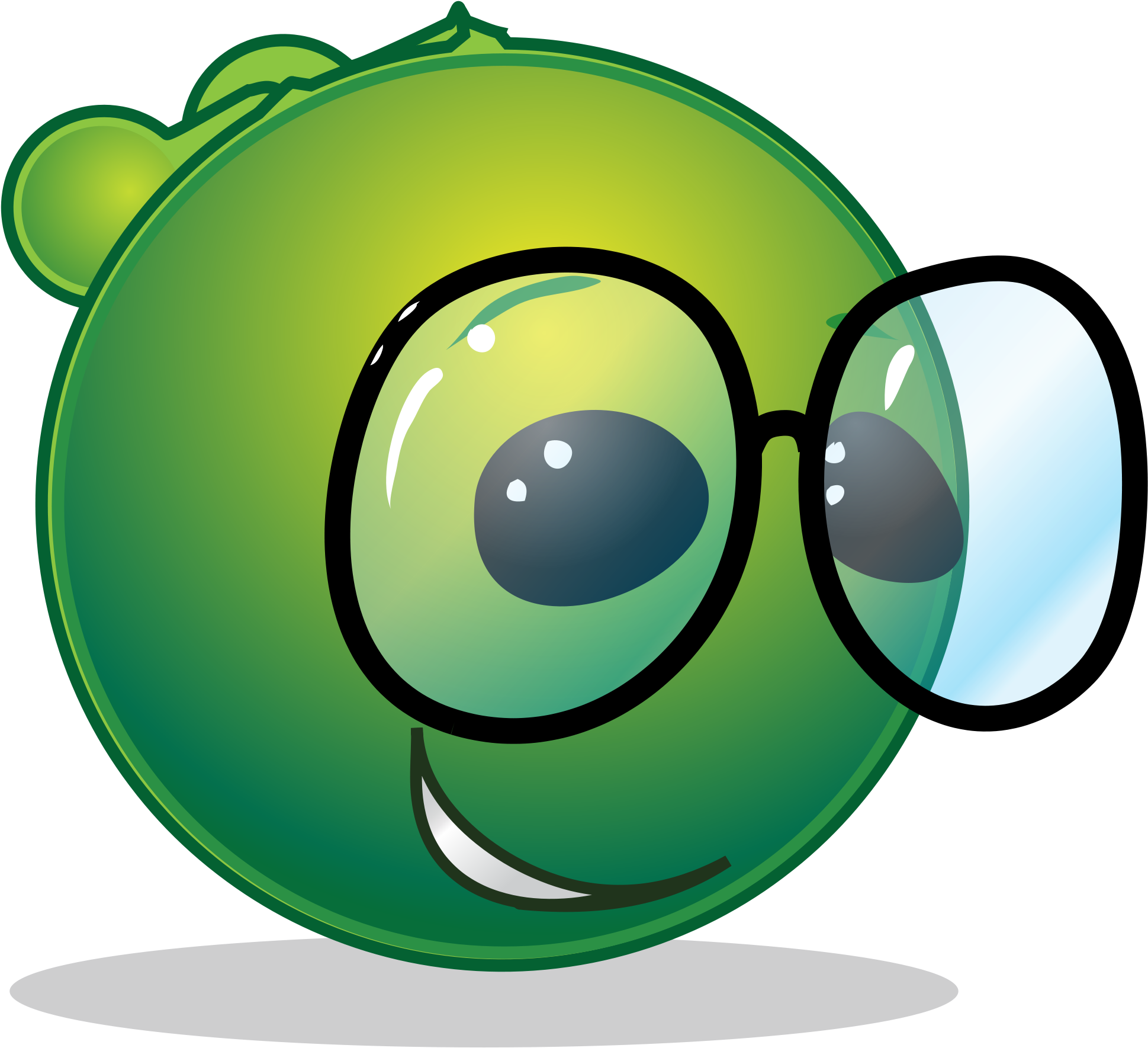 File Smiley Green Alien Nerdy Svg - Alien Smiley (1122x1024), Png Download