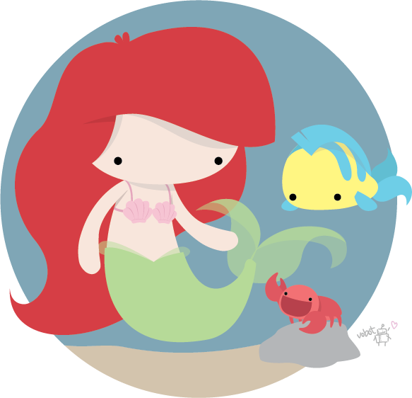 Ariel And Friends Picked By The Friday Rejoicer - Cute Mermaid (583x562), Png Download