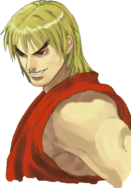 Ken Masters Close-up As Seen In Street Fighter Ex3 - Street Fighter Ex Anime (480x700), Png Download