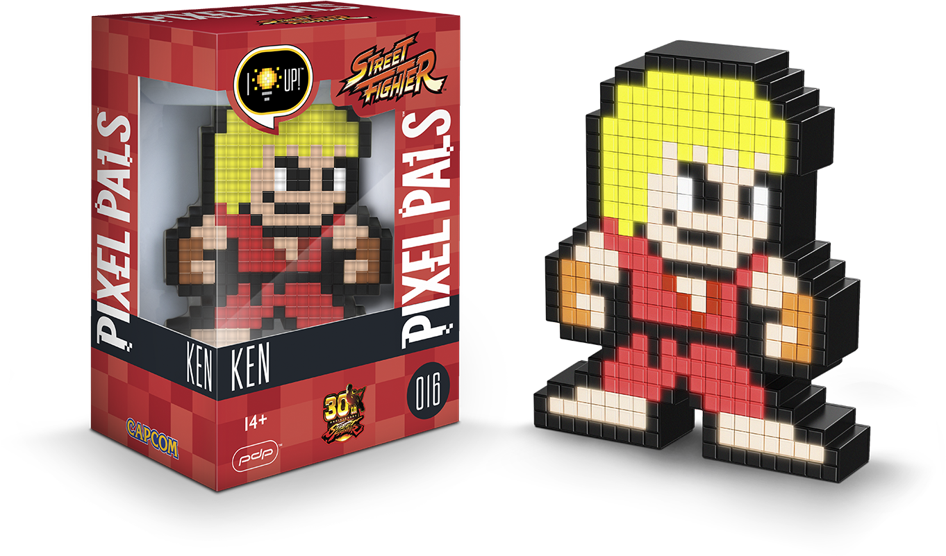 Pdp Pixel Pals Capcom Street Fighter Ken Masters Collectible - Pixel Pals Street Fighter Ken (1500x1000), Png Download