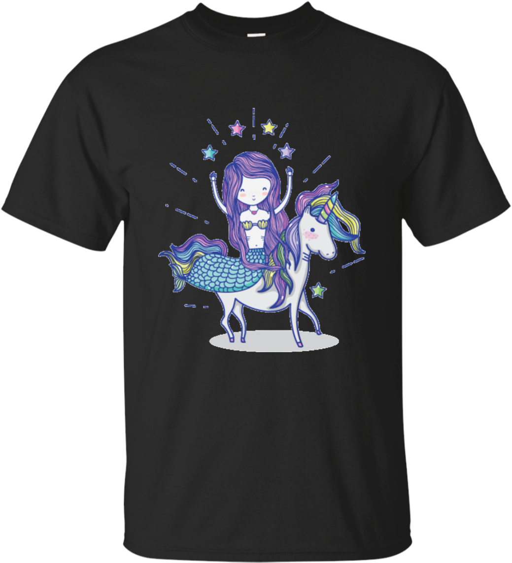 Mermaid Queen Riding Her Unicorn T-shirt - Fist Full Of Dollars T Shirt (1155x1155), Png Download