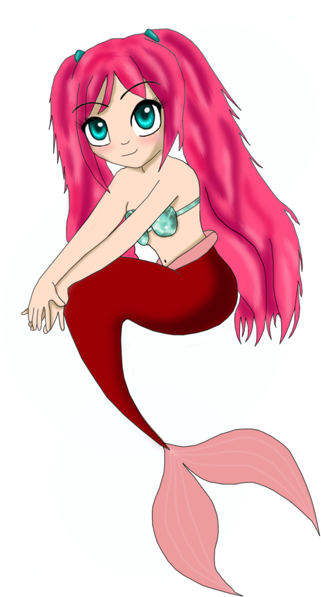 Mermaid Chibi Cute Mermaid, Sea Serpent, Mythical Creatures, - Cartoon (650x1228), Png Download