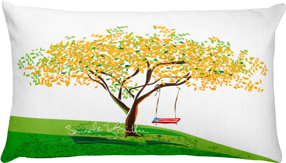 Rectangular Pillow Flamboyán Amarillo Bandera Puerto - Royal Poinciana (1000x1000), Png Download