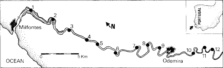Location Of The Collecting Stations In The Mira River - Mira River (850x261), Png Download