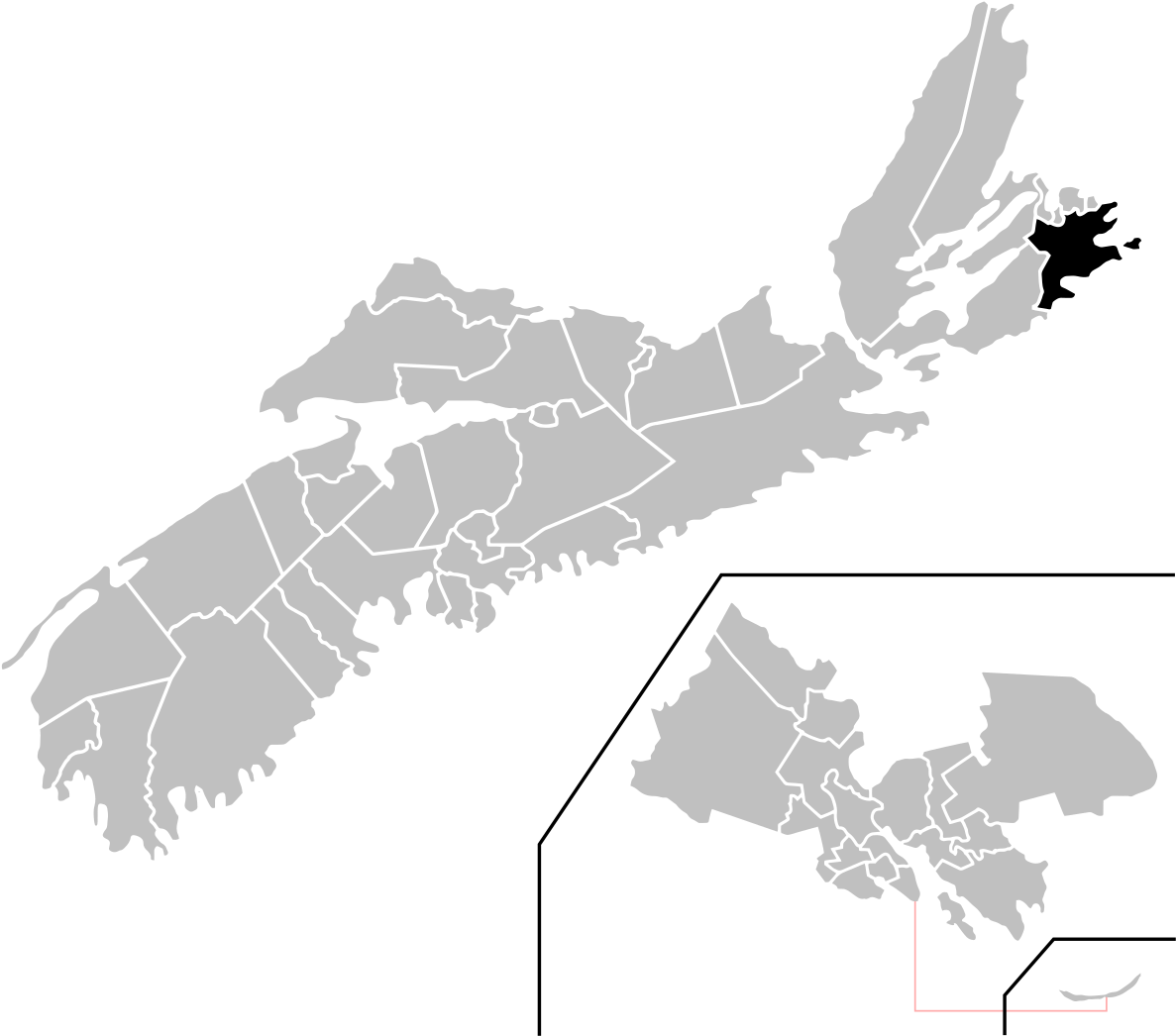 Nova Scotia Electoral Districts (1200x1066), Png Download