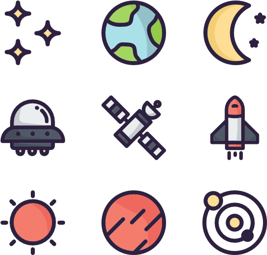 Space Icon Set - Space Icon Png (600x564), Png Download
