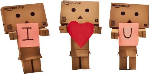 Danbo Free Download Png - Amazon Box Man Love (500x555), Png Download