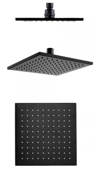 Bella Vista Square Shower Head 300mm - Bella Vista Square Shower Head 300mm - Black (560x560), Png Download