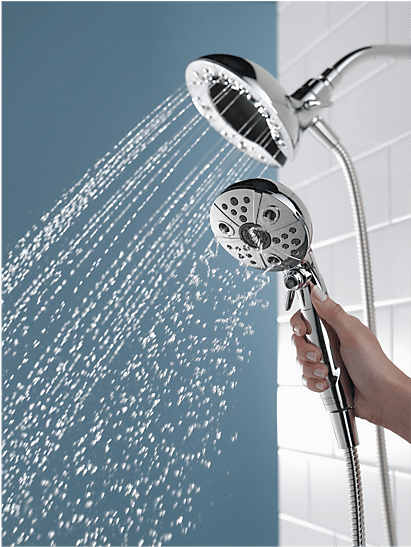 Why You Should Splurge On The Delta H2okinetic® In2ition - Shower Head (600x600), Png Download