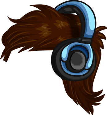 The Tuned In Cutout - Club Penguin Best Hair (347x374), Png Download