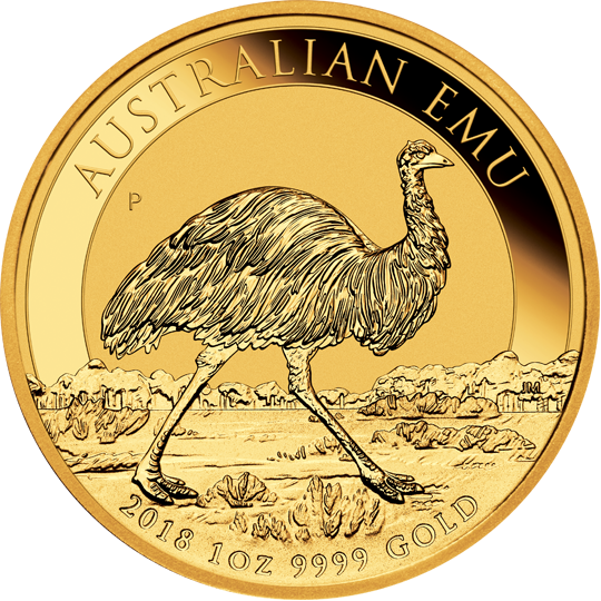 Gold In The Pure Form - Australian Emu 1 Oz Gold 2018 (540x540), Png Download