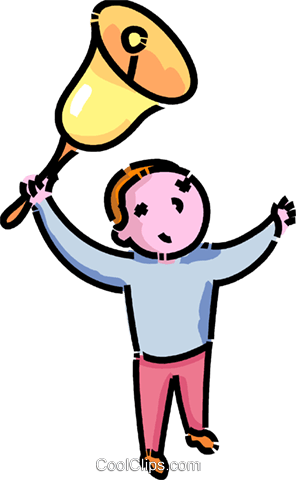 Boy Ringing The School Bell - Ring The Bell Cartoon (296x480), Png Download