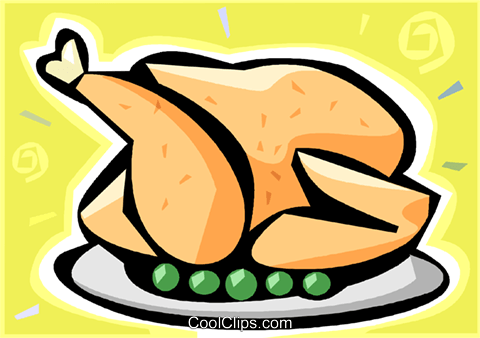 Roast Chicken Royalty Free Vector Clip Art Illustration - Pollo Arrosto Clipart (480x338), Png Download