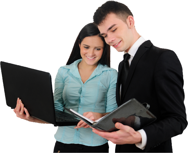 Aboutus Man Woman - Business Woman And Man Png (614x502), Png Download