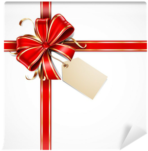 Red And Gold Vector Gift Bow With A Blank Tag And Ribbons - Restaurant Gift Certificate Lexington (400x400), Png Download