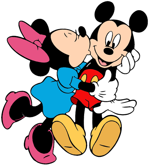 Mickey, Minnie Kissing - Mickey And Minnie Kisses (480x533), Png Download