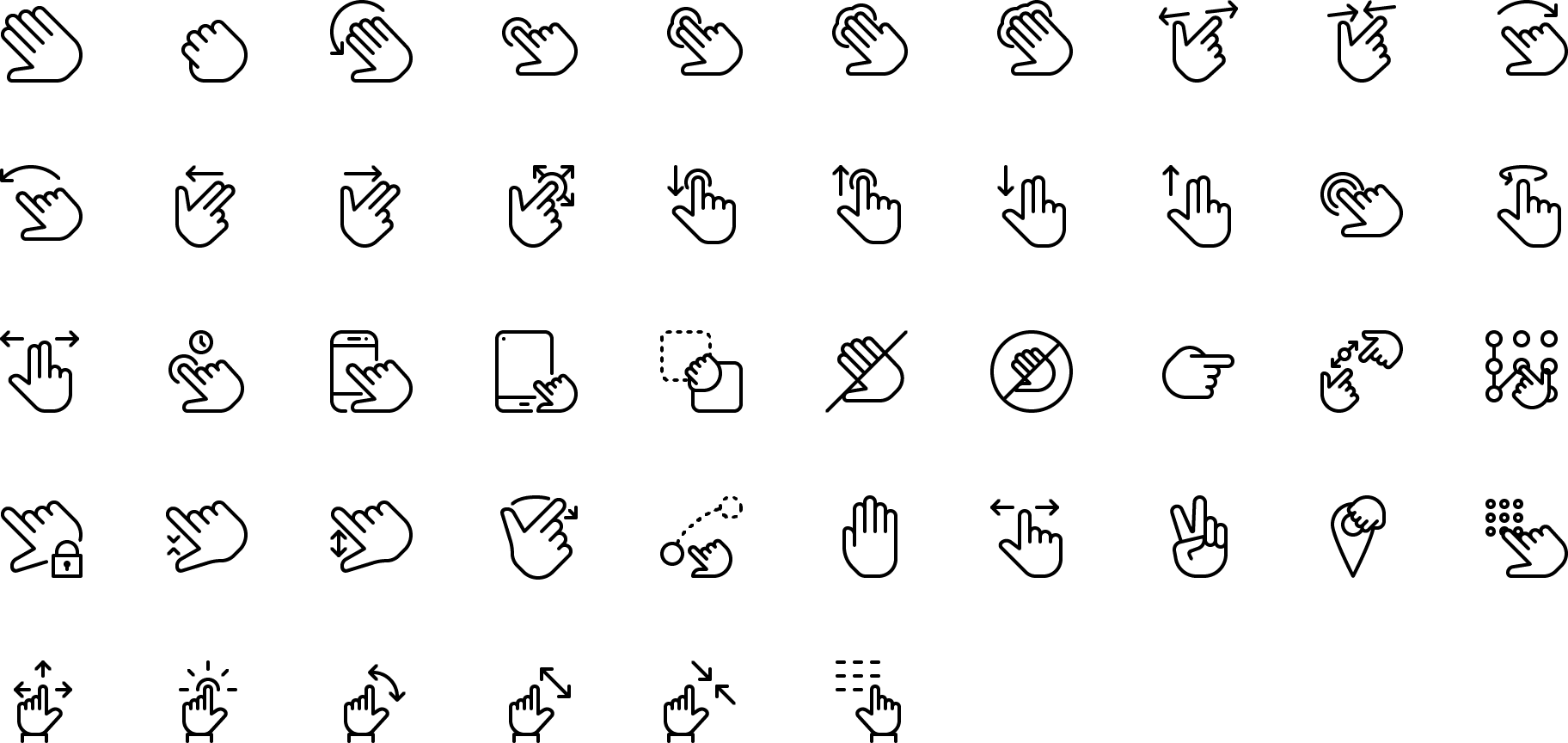 Icon Touch Gestures - Icon (1824x864), Png Download