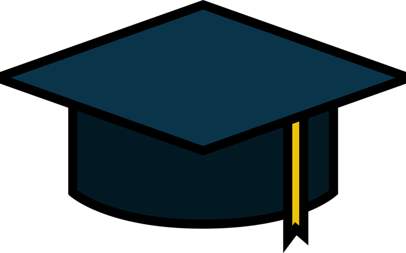 Icon Graduation Education Free Vector Graphic On Pixabay - Mũ Tốt Nghiệp Vector (1368x855), Png Download