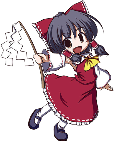 Cute Chibi Reimu - 霊夢 二 頭 身 (387x480), Png Download