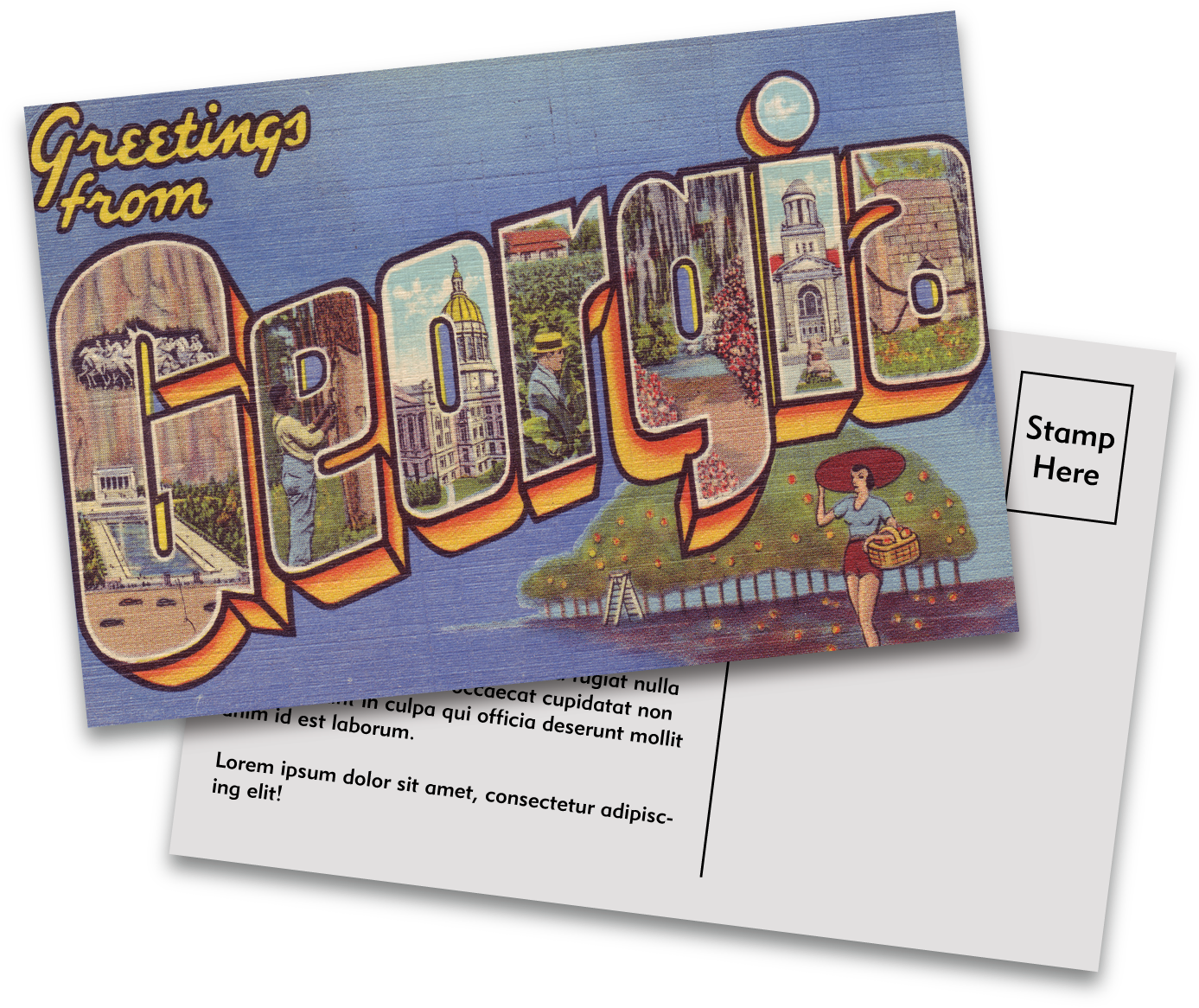 Home / Printing / Postcards & Mailings / 4″ X 6″ Postcards - Eurographics Greetings From Georgia Multi (1704x1704), Png Download