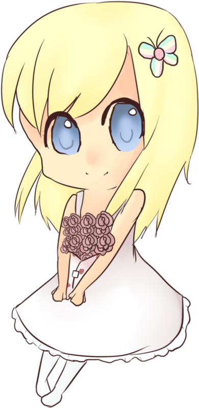 Chibi Flower Girl By Ribbondrop On Clipart Library - Chibi (894x894), Png Download