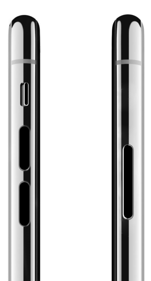 Phonedots™ For Iphone X Black - Iphone X Volume Button (480x480), Png Download