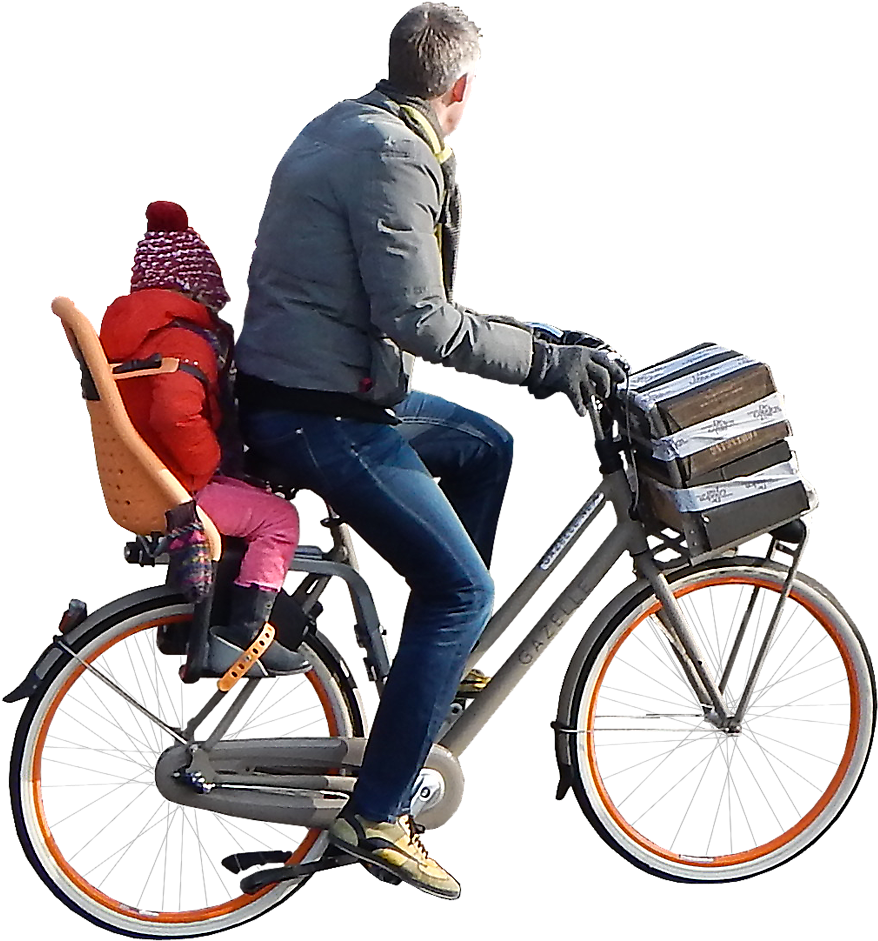 Man On Bike Alpha - Png Bike With Man (1057x1100), Png Download