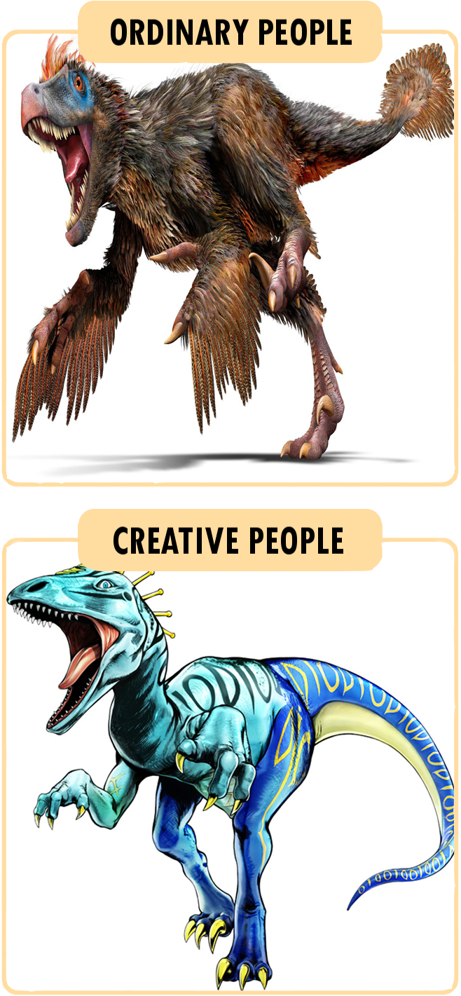 Ordinary People Creative People - Dio But He's A Dinosaur (700x1599), Png Download