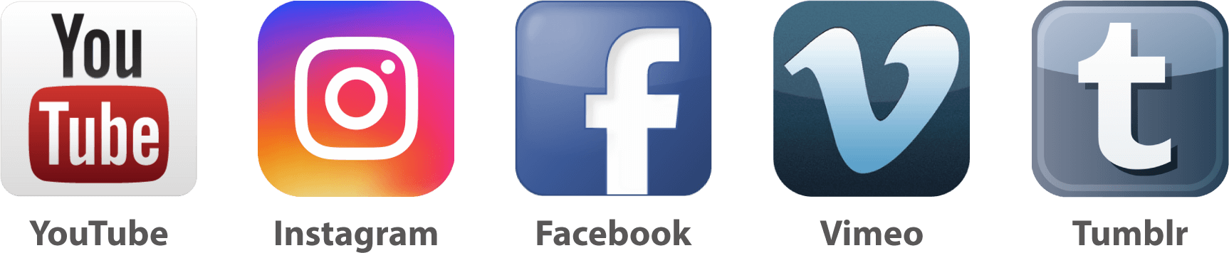 Backups And View On Popular Social Media - Logo Facebook Instagram Youtube Full Hd Png (1726x356), Png Download