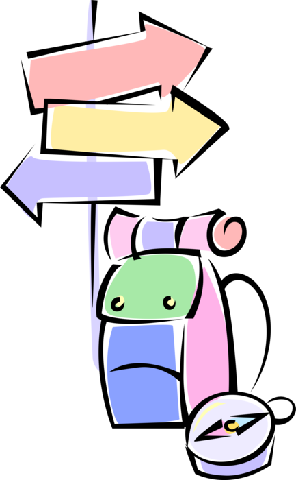 Vector Illustration Of Signpost Direction Arrows With - Illustration (433x700), Png Download