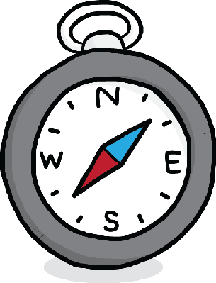 Coolest Cartoon Compass Pass Clipart The Arts Image - Compass Cartoon (305x399), Png Download