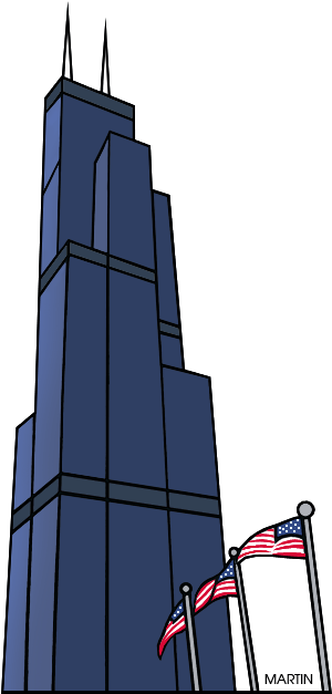 Famous Landmarks From Illinois - Sears Tower Clip Art (320x648), Png Download