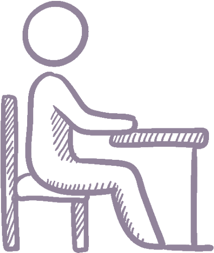 Person At Desk Icon Purple - Como Dibujar Un Trabajo (600x601), Png Download