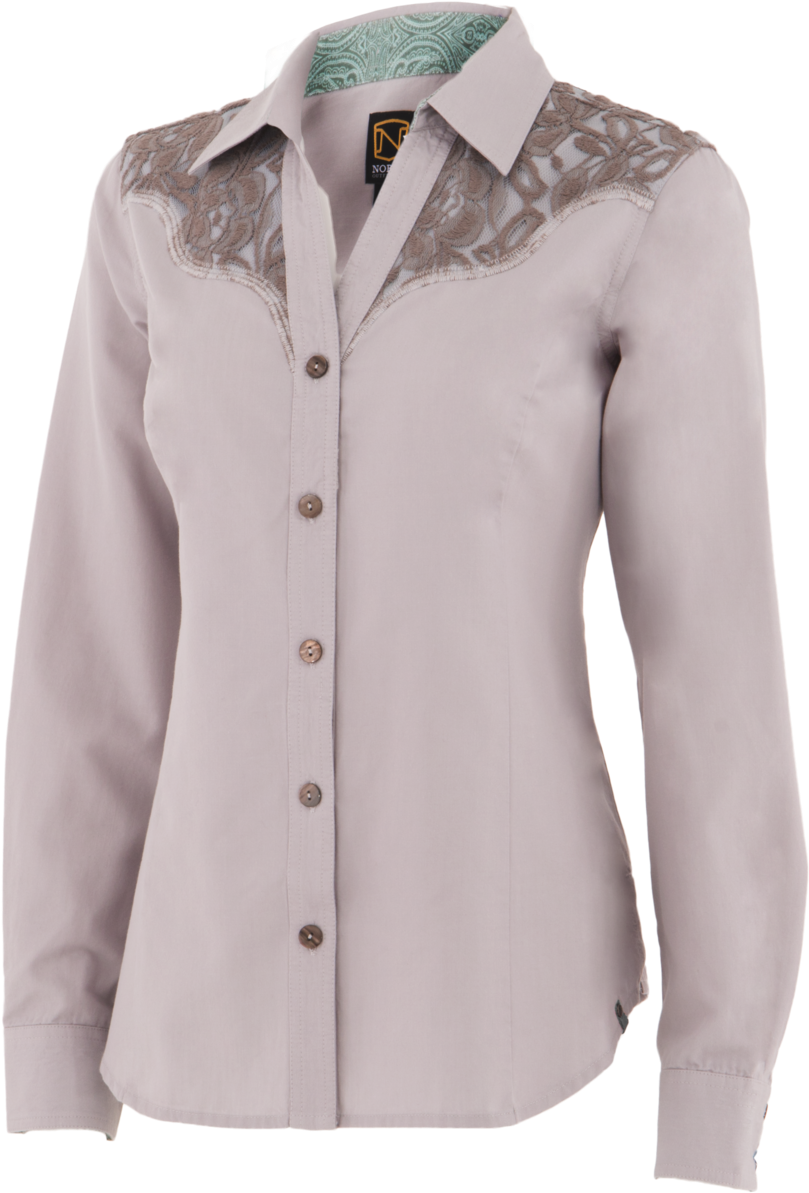 Noble Outfitters Bluegrass Lace Blouse - Button (1289x1504), Png Download